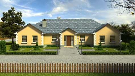 MF Kelly 3D Bungalow Front View Day